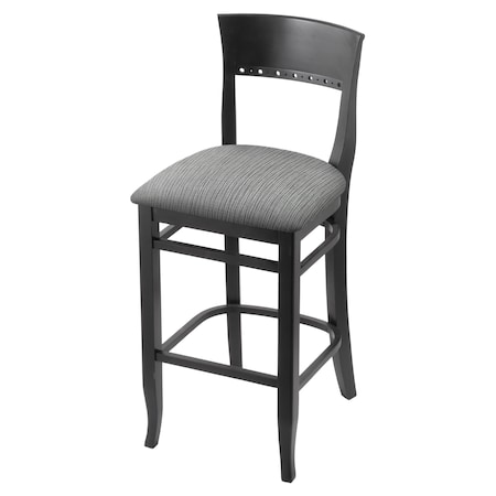 Holland Bar Stool Co 25" Counter Stool, Black Finish, Graph Seat 316025Blk020